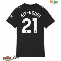 Camiseta Manchester City Rayan Ait-Nouri #21 Visitante Equipación para mujer 2025-26 manga corta
